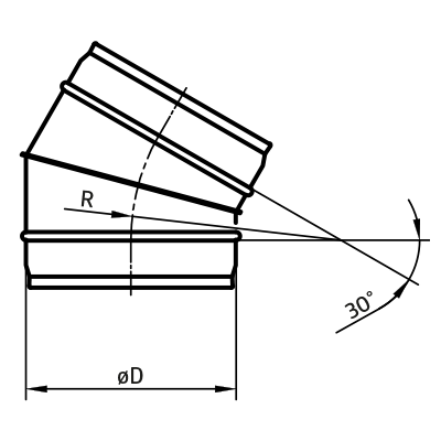 Kolana wentylacyjne > Kolano segmentowe 30° BF(E)/BFL